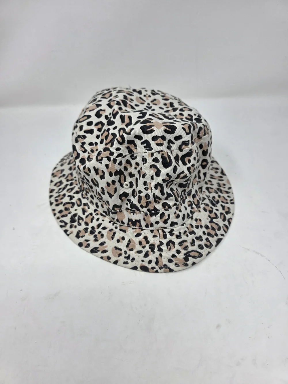 Urban Outfitters Leopard Print Bucket Hat Satin Lined Cotton Animal Print Tan